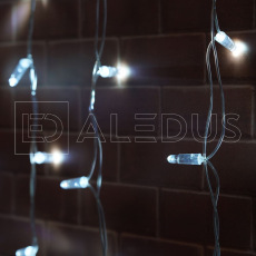 Бахрома (Айсикл) ALEDUS 3x0.9 м, прозрачный провод, ПВХ, белый, без мерцания