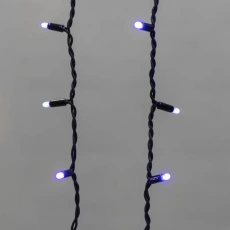 Гирлянда светодиодная Бахрома (Айсикл) 5,6x0,9м 240 LED СИНИЙ черный каучук 2,3мм IP67 эффект мерцания 230В