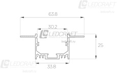 Профиль алюминиевый под шпаклевку LC-LPSH-2564-2 Anod