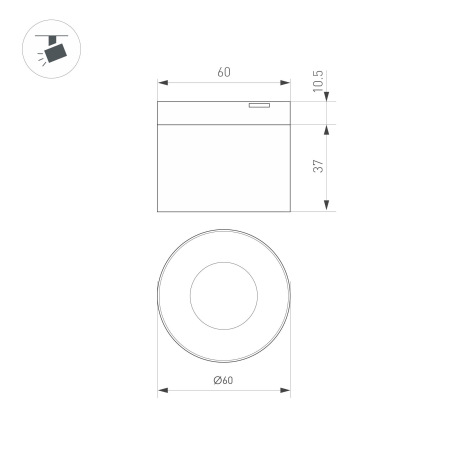 Светильник MAG-MICROCOSM-POINT-R60-5W Warm3000 (BK, 36 deg, 24V) (Arlight, IP20 Металл, 3 года)