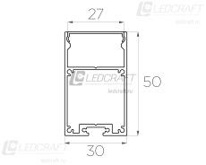 Профиль накладной алюминиевый LC-LP-5030-2 Anod