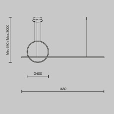 Подвесной светильник Halo 3000-4000К 40Вт, MOD247PL-L49BK