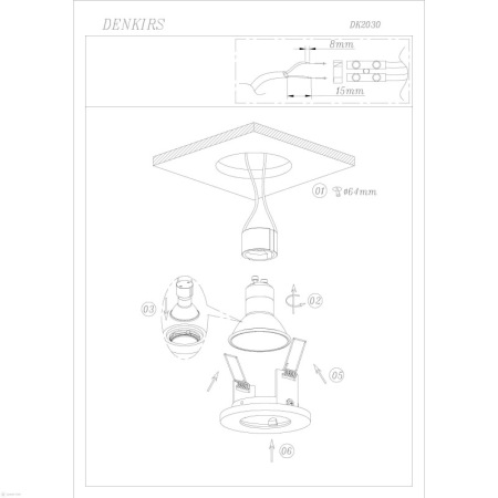 Точечный встраиваемый светильник Denkirs DK2030-BK