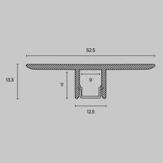 Алюминиевый профиль скрытого монтажа 53x13, ALM-5313B-S-2M