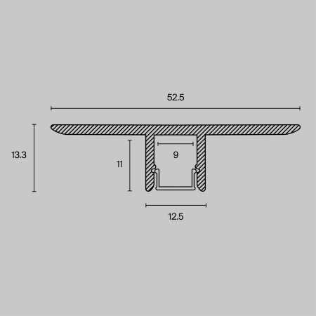 Алюминиевый профиль скрытого монтажа 53x13, ALM-5313B-S-2M