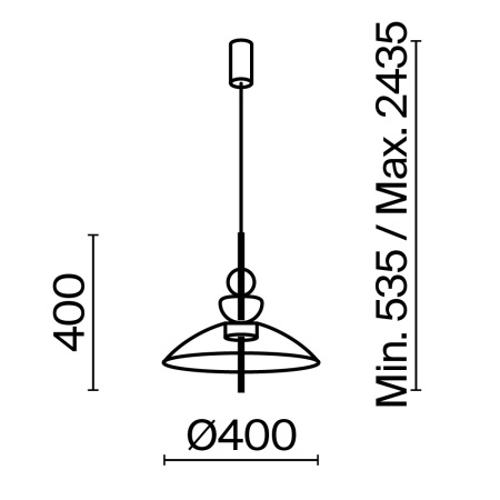 Подвесной светильник Bangkok 3000К 12Вт, MOD185PL-L6B3K3