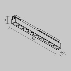 Уличный трековый светильник Points Exility IP 3000К 18Вт 36° черный, O-TR02-2-S-18WB3K