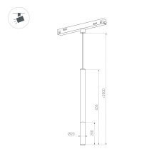 Светильник MAG-ORIENT-STICK-HANG-R20-6W Warm3000 (BK, 180 deg, 48V) (Arlight, IP20 Металл, 3 года)