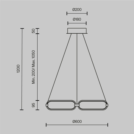 Подвесной светильник Chain 3000K 50Вт, MOD017PL-L50N