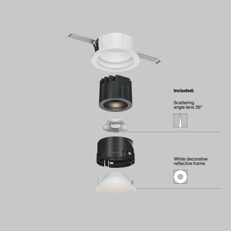 Встраиваемый светильник Wise 4000K 7W 36°, DL057-7W4K-W