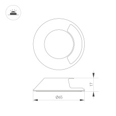 Накладка ART-DECK-CAP-LID1-R65 (SL, STEEL) (Arlight, Металл)