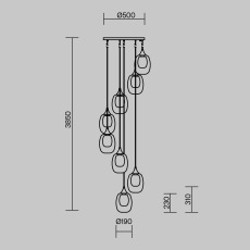 Подвесной светильник Aura E14х8, MOD016PL-08BS1