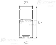 Профиль накладной алюминиевый LC-LP-6730-2 Anod