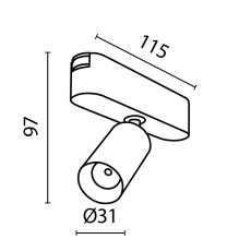 Трековый светильник Focus Led Radity 3000K 5Вт 36°, TR103-1-5W3K-M-B