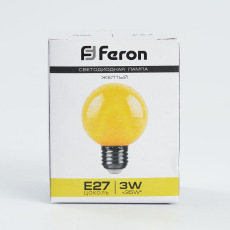 Лампа светодиодная, (3W) 230V E27 желтый G60, LB-371