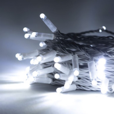 Гирлянда Нить 10м Белая 220В, 100 LED, Провод Белый Каучук 2,3мм, IP65