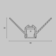 Алюминиевый профиль скрытого монтажа 50x22, ALM-5022-S-2M
