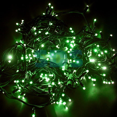 Гирлянда модульная "Дюраплей LED" 20м 200 LED черный каучук Зеленая