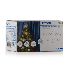 Светодиодная гирлянда Feron CL03 линейная 4м +1.5м 230V 5000K