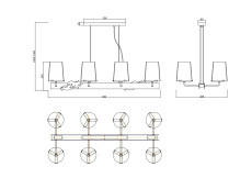 Подвесной светильник Landmark G9x8, MOD040PL-08CH