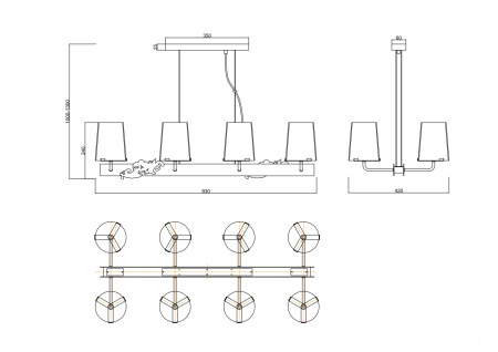 Подвесной светильник Landmark G9x8, MOD040PL-08CH