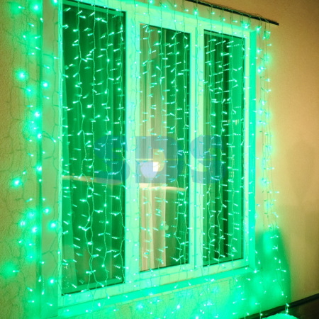 Гирлянда Светодиодный Дождь 2х3м, Прозрачный провод, 230 В, диоды RGB, 600 LED свечение с динамикой при приобитении контроллера 245-907