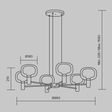 Подвесной светильник Vision E14х6 MOD411PL-06G