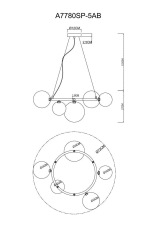 Подвесная люстра Arte Lamp Albus A7780SP-5AB