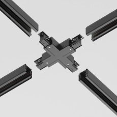 Коннектор Х-образный Trinity черный, TRA005CX-31B