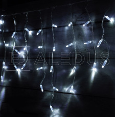 Бахрома (Айсикл) ALEDUS 3x0.5 м, прозрачный провод, ПВХ, белый, без мерцания