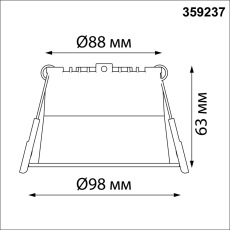 359237 SPOT NT23 282 черный Светильник встраиваемый светодиодный IP20 LED 12W 220V 840Лм 3000К TRAN