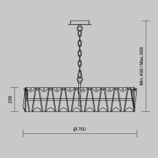 Подвесной светильник Puntes E14х8, MOD043PL-08G