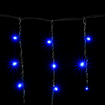 Гирлянда Бахрома 4,9 x 0,5 м Синяя 220В, 240 LED, Провод Черный ПВХ, IP54