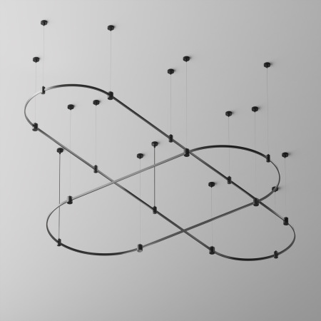 Шинопровод полукруг 650мм Flarity черный, TRX154-SR-D650-B
