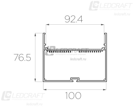 Профиль накладной алюминиевый LC-LP-76100-2 Anod