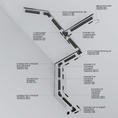 Шинопровод 3м Exility встраиваемый белый, TRX034-423W