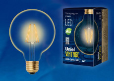 Лампа светодиодная филаментная Uniel E27 6W 2250K прозрачная LED-G95-6W/GOLDEN/E27 GLV21GO UL-00002359