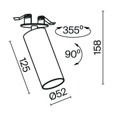 Встраиваемый светильник FOCUS LED 3000K 1x12W 50°, C053CL-L12W3K-W-B