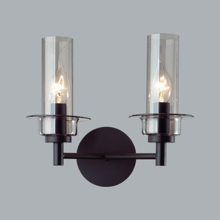 6555/2W CLASSI LN25 черный/дымчатый/металл/стекло Бра E14 2*40W 220V MADONNA