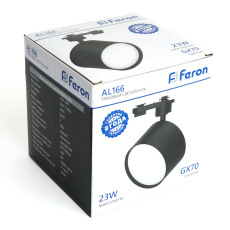 Светильник Feron AL166 трековый однофазный на шинопровод под лампу GX70, черный