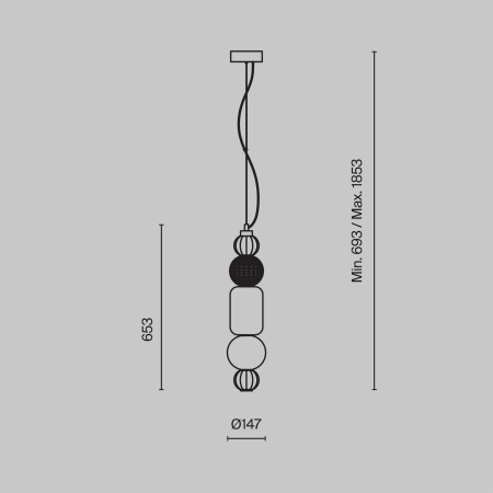 Подвесной светильник Collar 3000K 35Вт, P069PL-L35CH3K