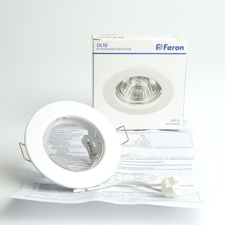 Светильник потолочный встраиваемый Feron DL10 MR16 50W G5.3 белый матовый