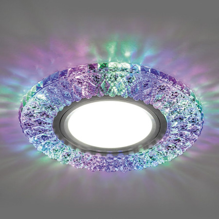 Светильник потолочный встраиваемый со светодиодной подсветкой 15LED*2835SMD RGB, MR16 50W G5.3, прозрачный, CD940 с драйвером в комплекте