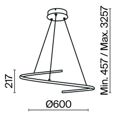Подвесной светильник Curve 3000-4000К 31Вт, MOD242PL-L33BK