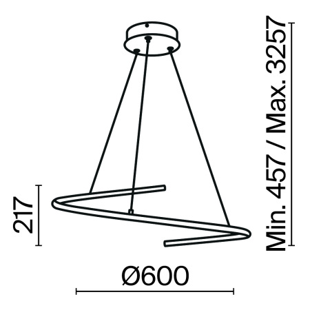 Подвесной светильник Curve 3000-4000К 31Вт, MOD242PL-L33BK