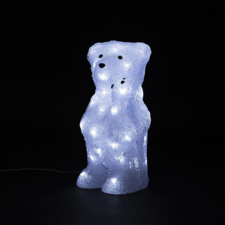 Светодиодный Мишка с Медвежонком 30см Белый 24В, 40 LED, IP54