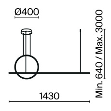 Подвесной светильник Halo 2600-3500К 40Вт, MOD247PL-L49BSK