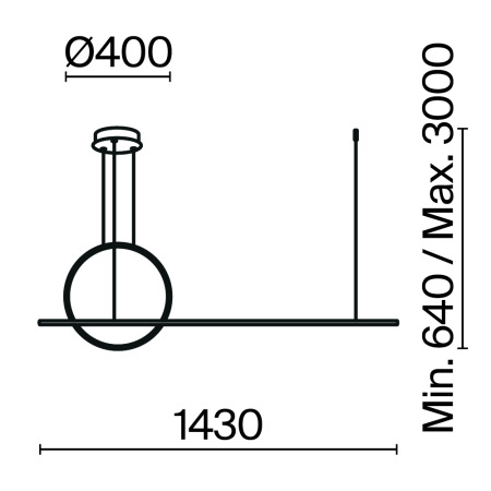 Подвесной светильник Halo 2600-3500К 40Вт, MOD247PL-L49BSK