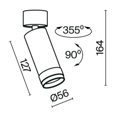 Потолочный светильник Focus Zoom 3000K 1x12W 15°-50°, C055CL-L12W3K-Z-B