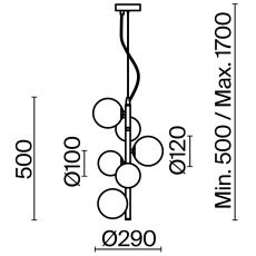 Подвесной светильник Dallas G9х6, MOD545PL-06B
